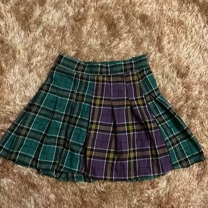 Preppy green/purple skirt